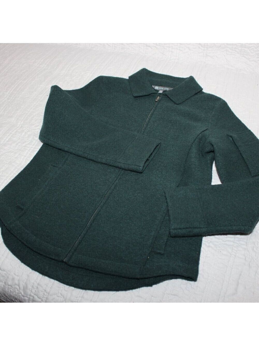 Title Nine Womens 100% Merino Wool Full Zip Jacket Size Small Teal Green - Picture 6 of 8
